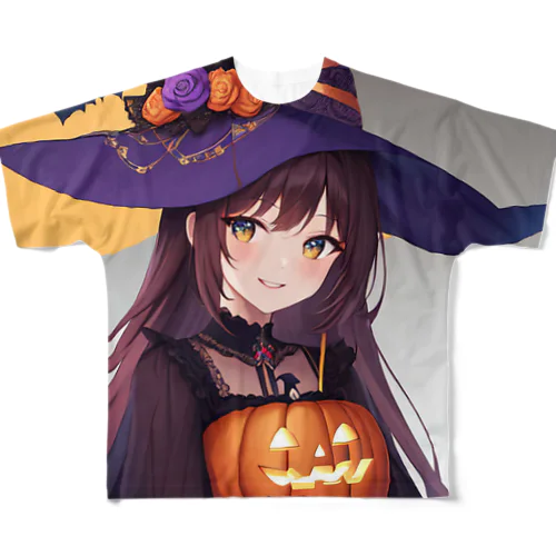 魔女っ子　ハロウィン フルグラフィックTシャツ