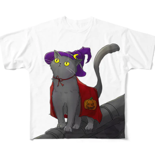 ハロウィン猫ちゃん。 フルグラフィックTシャツ