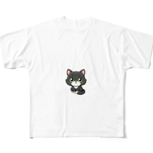 グレーマーブル・ハチワレ仔猫コレクション All-Over Print T-Shirt