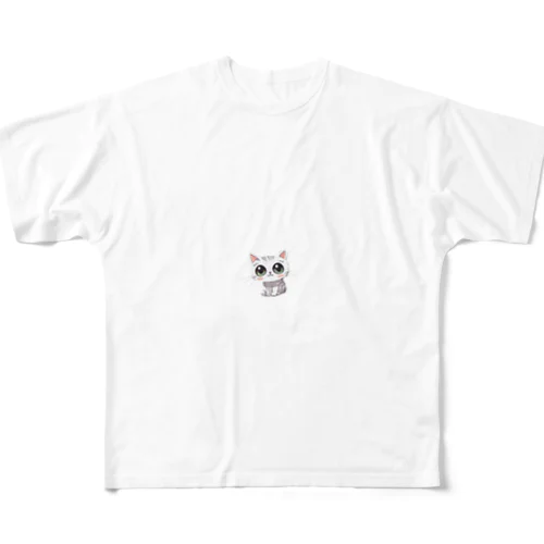 怖かわ猫 All-Over Print T-Shirt