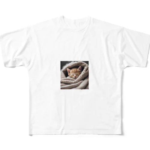 ねむねむ猫 All-Over Print T-Shirt