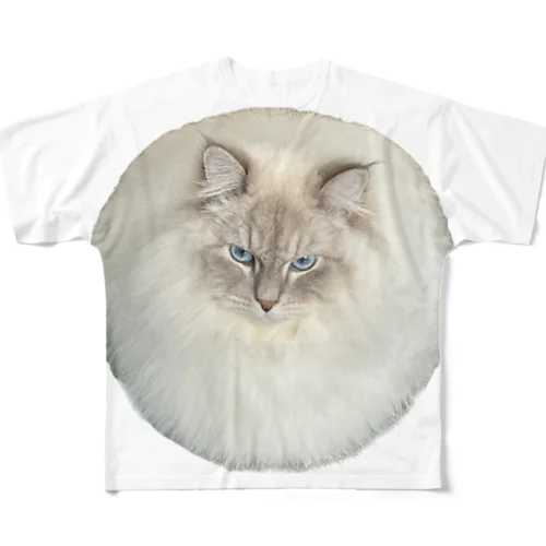 まんまる猫いれぶん フルグラフィックTシャツ