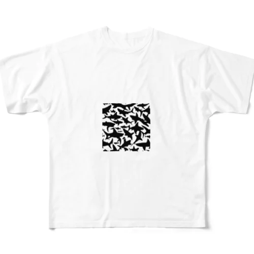 サメの影 フルグラフィックTシャツ