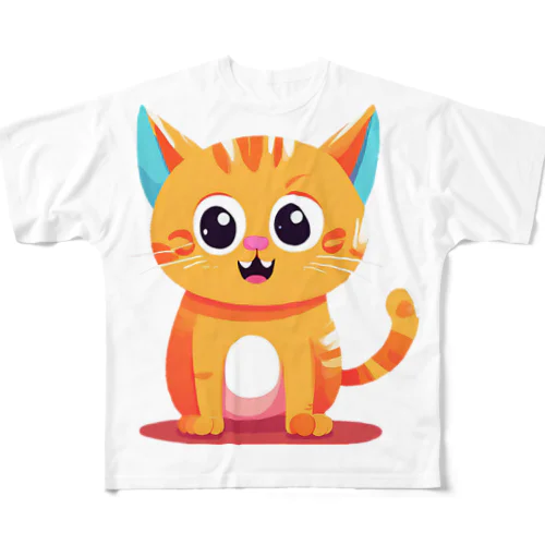 かわ猫(*ΦωΦ*) フルグラフィックTシャツ