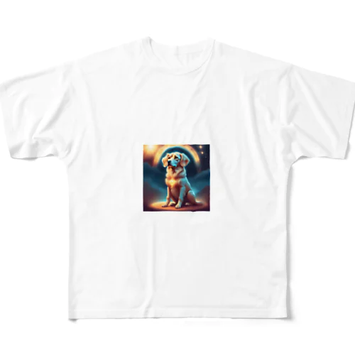 神々しい犬のグッズ フルグラフィックTシャツ