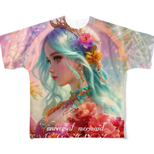 universal mermaid LARA Rose フルグラフィックTシャツ