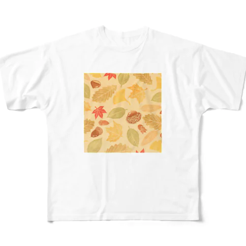 おちばとどんぐり All-Over Print T-Shirt