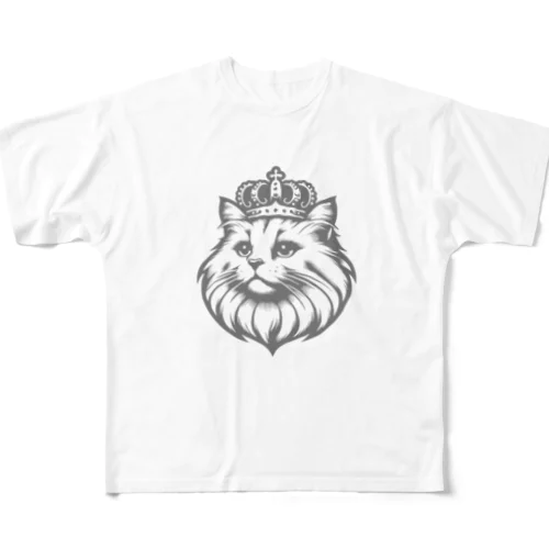 王冠猫 フルグラフィックTシャツ