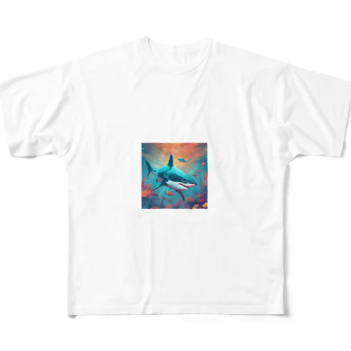 サメさん フルグラフィックTシャツ