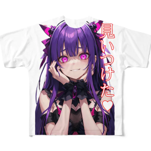 見いつけた　ヤンデレ少女 All-Over Print T-Shirt