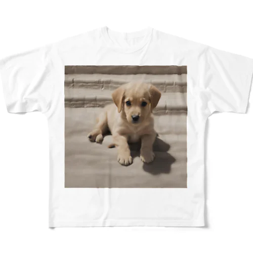 かわいい仔犬のグッズ フルグラフィックTシャツ