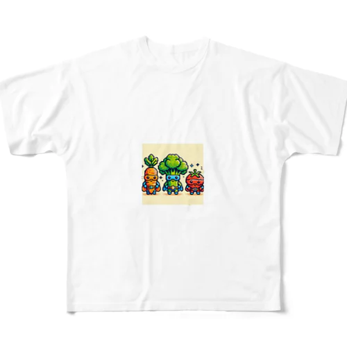 ドットヒーローになる野菜達A All-Over Print T-Shirt