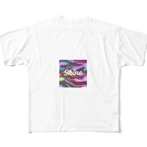 オーロラシルク　Shineロゴ入り All-Over Print T-Shirt