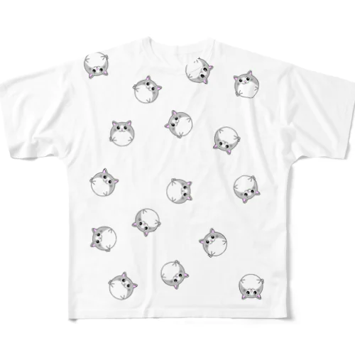 ねこあざらしだらけ All-Over Print T-Shirt