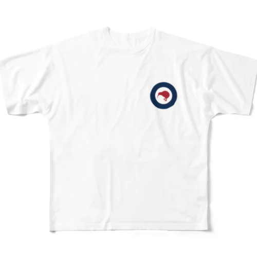 国籍マーク　ニュージーランド（ワンポイント） フルグラフィックTシャツ