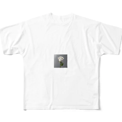 White rose フルグラフィックTシャツ