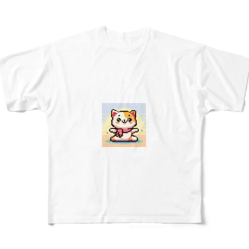 ドットヨガをする猫C All-Over Print T-Shirt