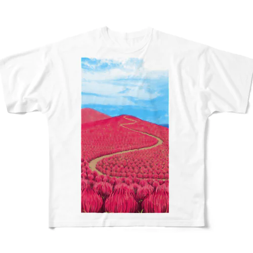 コキアの丘 All-Over Print T-Shirt