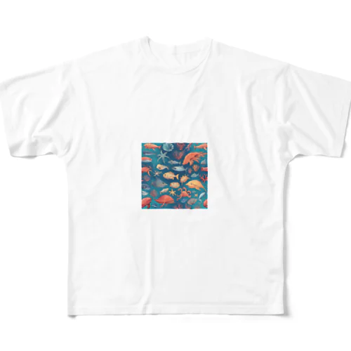 海洋生物 All-Over Print T-Shirt