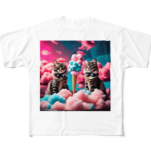 雲の上の気品ある猫 All-Over Print T-Shirt