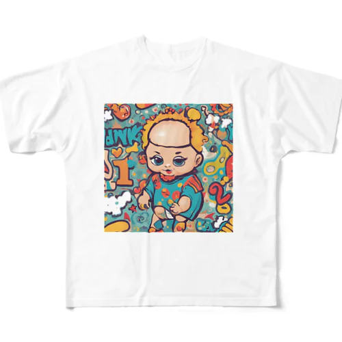 ファンキーベイビー フルグラフィックTシャツ