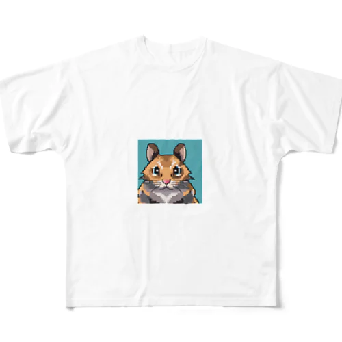 ドット絵デグー フルグラフィックTシャツ