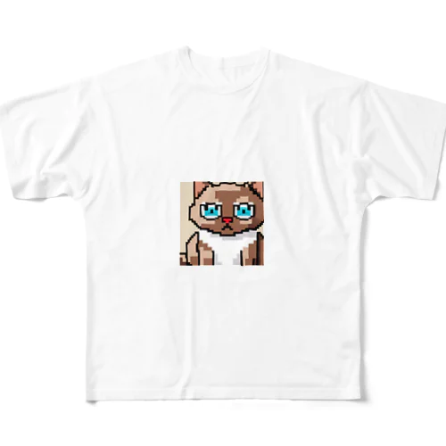 ドット絵マンチカン フルグラフィックTシャツ