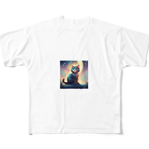 ただかわいい猫のイラストグッズ All-Over Print T-Shirt