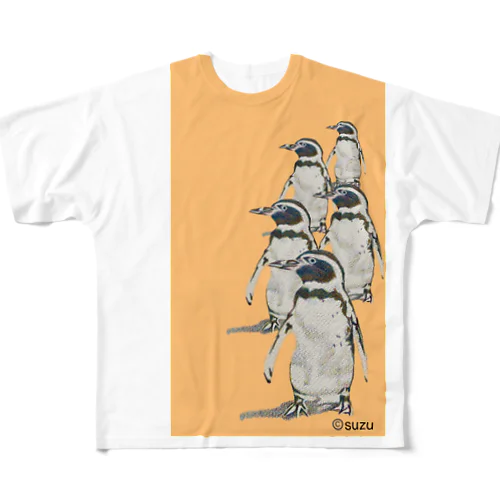 ペンギン軍団 フルグラフィックTシャツ