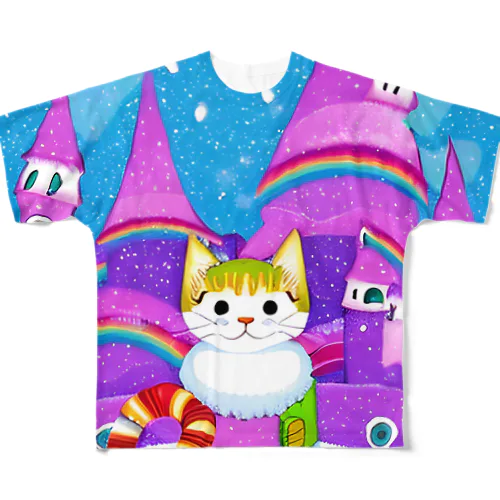 ホワイトキャットハウス フルグラフィックTシャツ