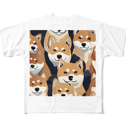 柴犬 マルチ All-Over Print T-Shirt