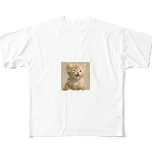 loveキャット フルグラフィックTシャツ