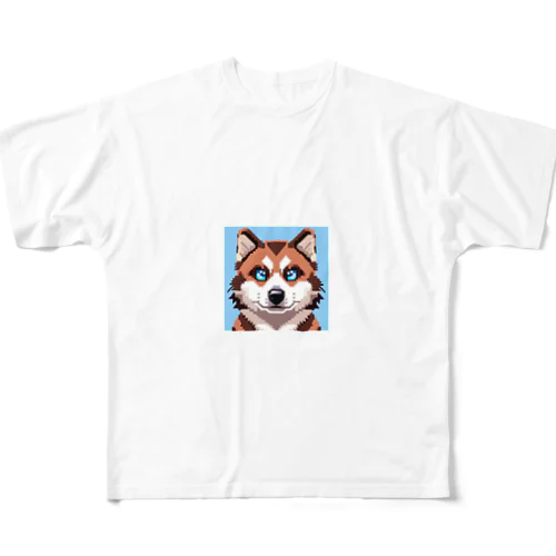 ドット絵シベリアンハスキーの子犬 All-Over Print T-Shirt