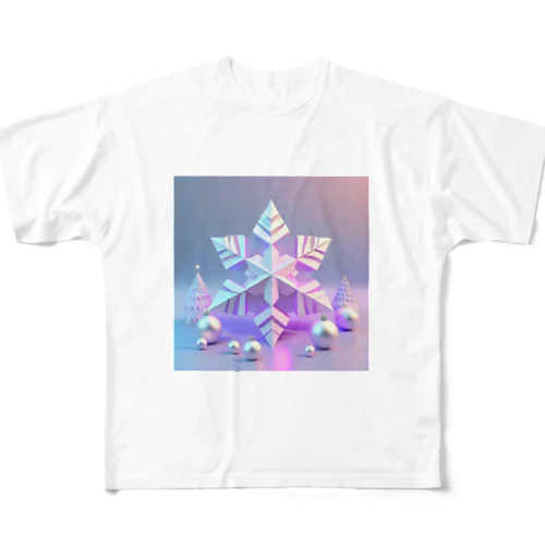 Xmas 雪の結晶 All-Over Print T-Shirt