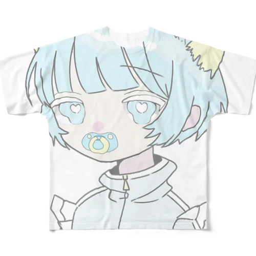 天使猫ちゃん フルグラフィックTシャツ