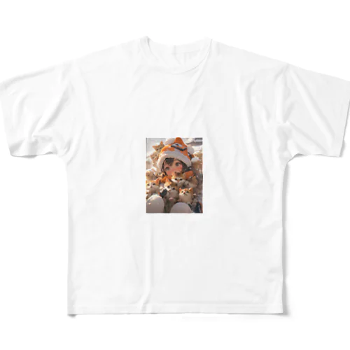 子猫満載１ フルグラフィックTシャツ