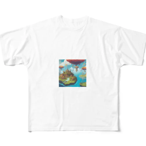  幻想の浮遊アイランド コレクション（Fantastical Levitating Islands Collection） All-Over Print T-Shirt