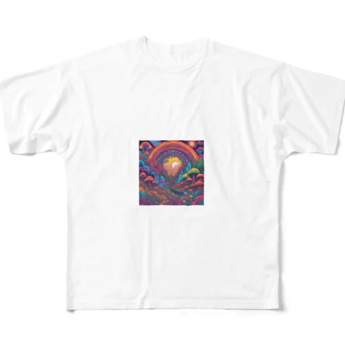 サイケな自然イラストグッズ All-Over Print T-Shirt