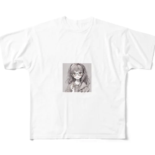 可愛い女の子 All-Over Print T-Shirt