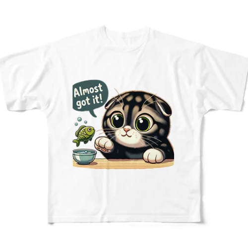 まる耳ねこのほっこり時間 All-Over Print T-Shirt