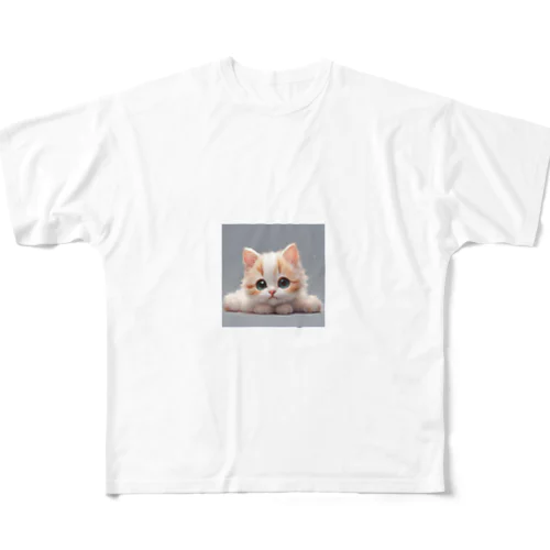 かわいい猫のグッズ フルグラフィックTシャツ