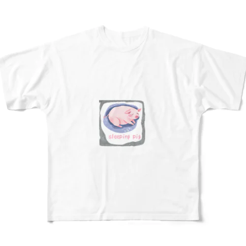 寝てるぶたちゃんグッズ All-Over Print T-Shirt