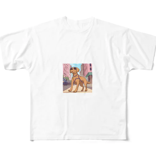 街ゆくDOG フルグラフィックTシャツ