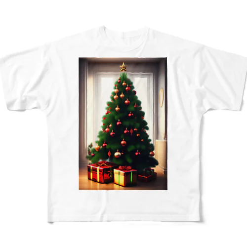 クリスマスギフトとツリー All-Over Print T-Shirt