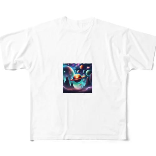 宇宙に浮かぶ惑星 All-Over Print T-Shirt