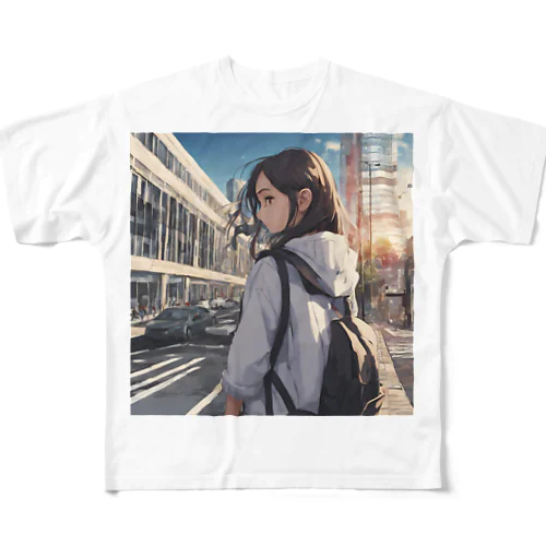 都会女子高生 フルグラフィックTシャツ