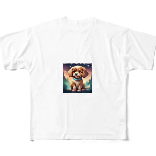 愛らしい犬 フルグラフィックTシャツ
