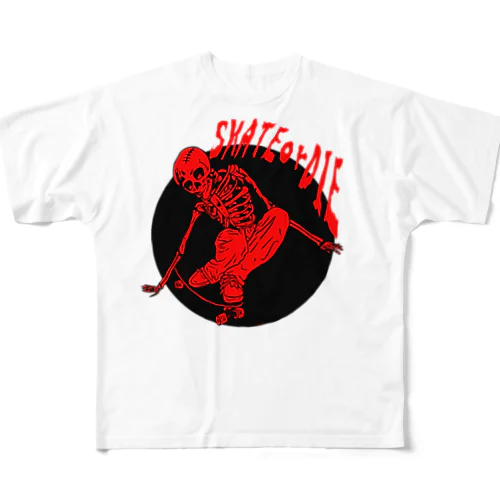 "skate or die" フルグラフィックTシャツ