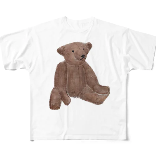 Lovely bear。brown bear フルグラフィックTシャツ