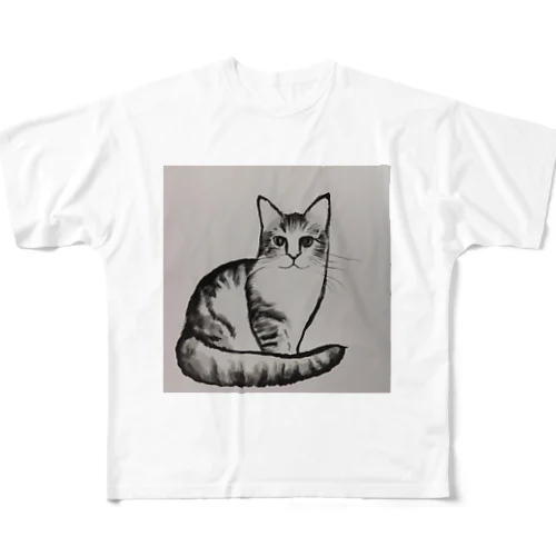 猫ちゃん フルグラフィックTシャツ